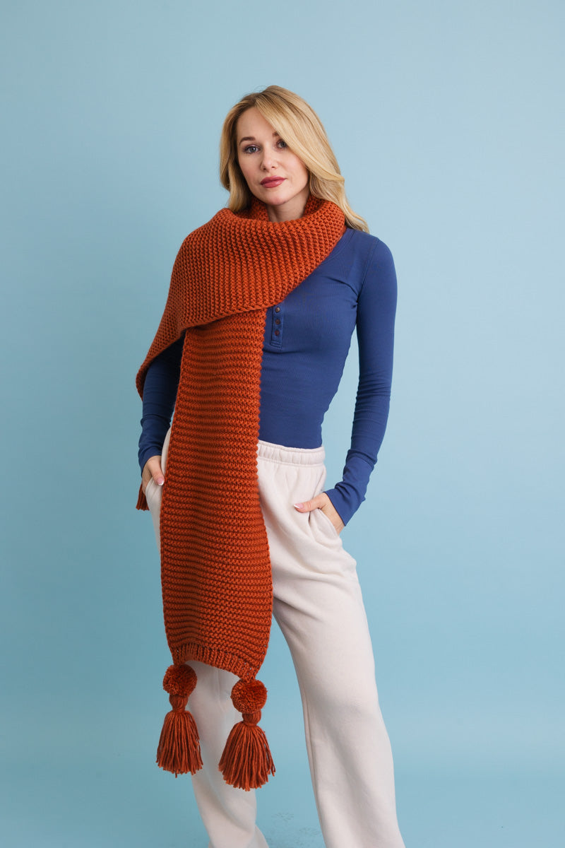 Warm Embrace Knit Scarf with Poms 🧣 Leto Collection