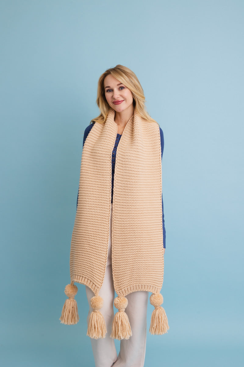 Warm Embrace Knit Scarf with Poms 🧣 Leto Collection