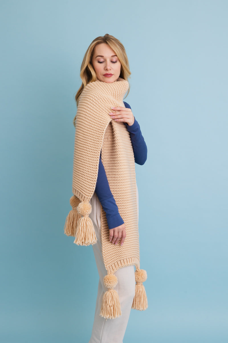 Warm Embrace Knit Scarf with Poms 🧣 Leto Collection