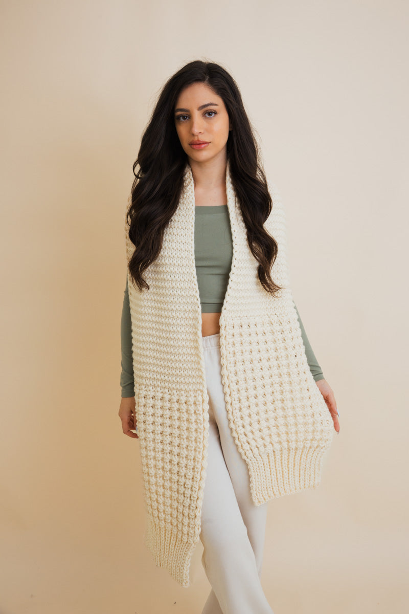Waffle Weave Cozy Edge Scarf Leto Collection