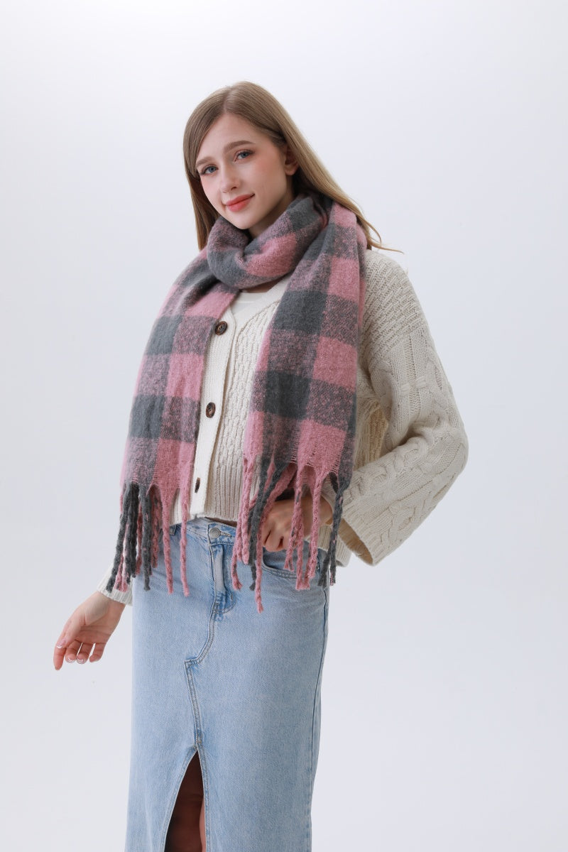 Classic Striped & Checkered Scarf – Timeless Fringe Elegance🧣✨ Leto Collection