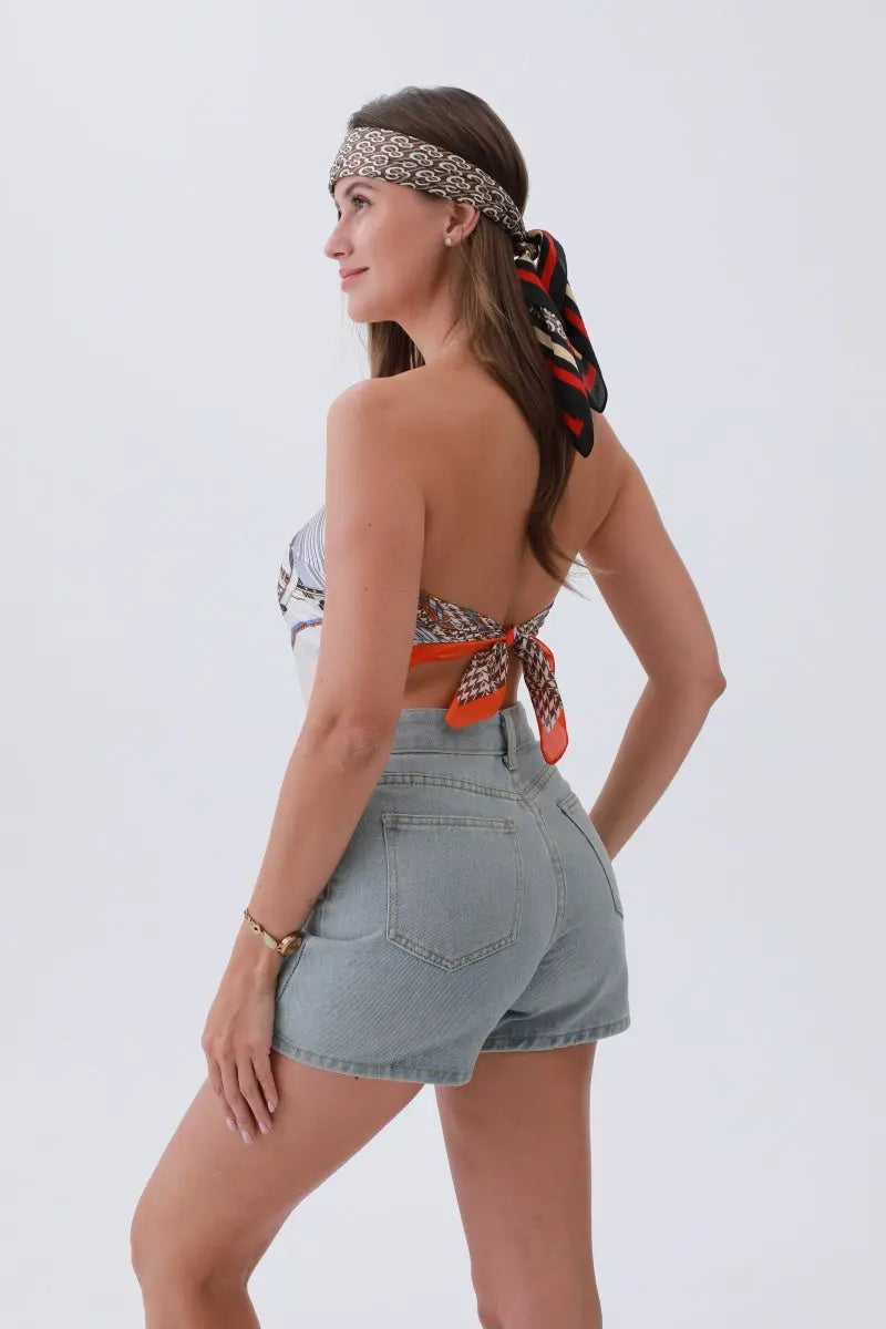 Ruby Retro Bandana – Luxe Silk & Vintage Edge Leto Collection