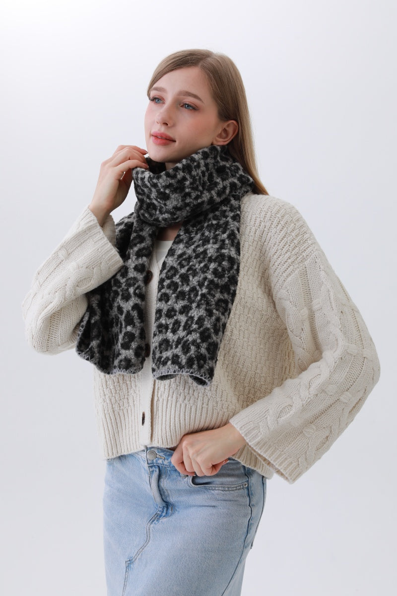 Leopard Print Woven Scarf – Animal Pattern Accent 🐆✨ Boho Clothing and Accessories