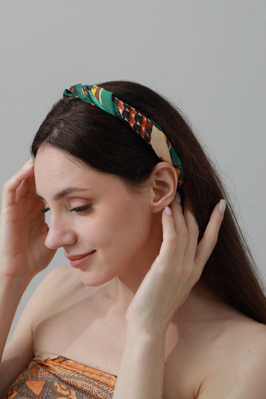 Vintage Patchwork Bandana – Luxe Silk Square Scarf 🌸✨ Leto Collection