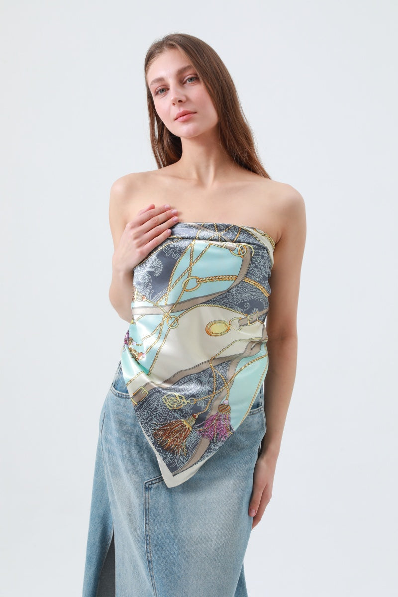 Silky Smooth Printed Square Scarf – Soft & Versatile Neckwear ✨🧣 Leto Collection