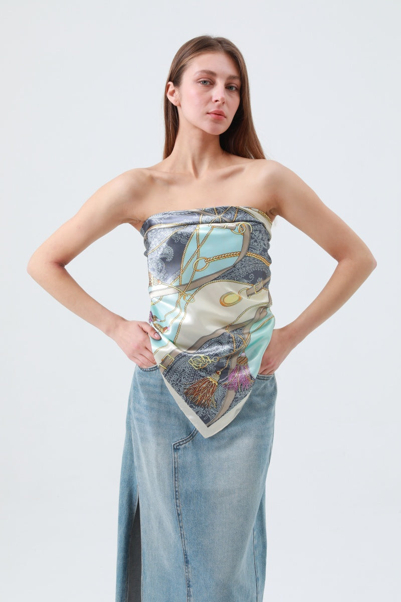Silky Smooth Printed Square Scarf – Soft & Versatile Neckwear ✨🧣 Leto Collection