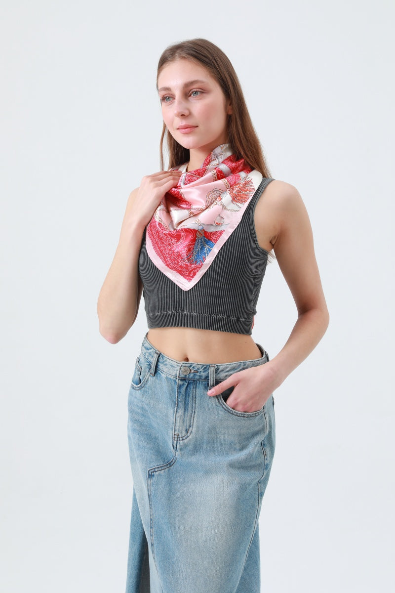 Silky Smooth Printed Square Scarf – Soft & Versatile Neckwear ✨🧣 Leto Collection