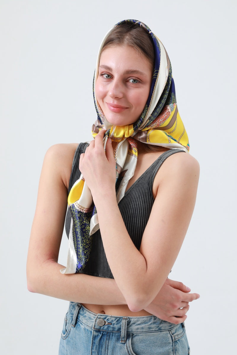 Silky Smooth Printed Square Scarf – Soft & Versatile Neckwear ✨🧣 Leto Collection