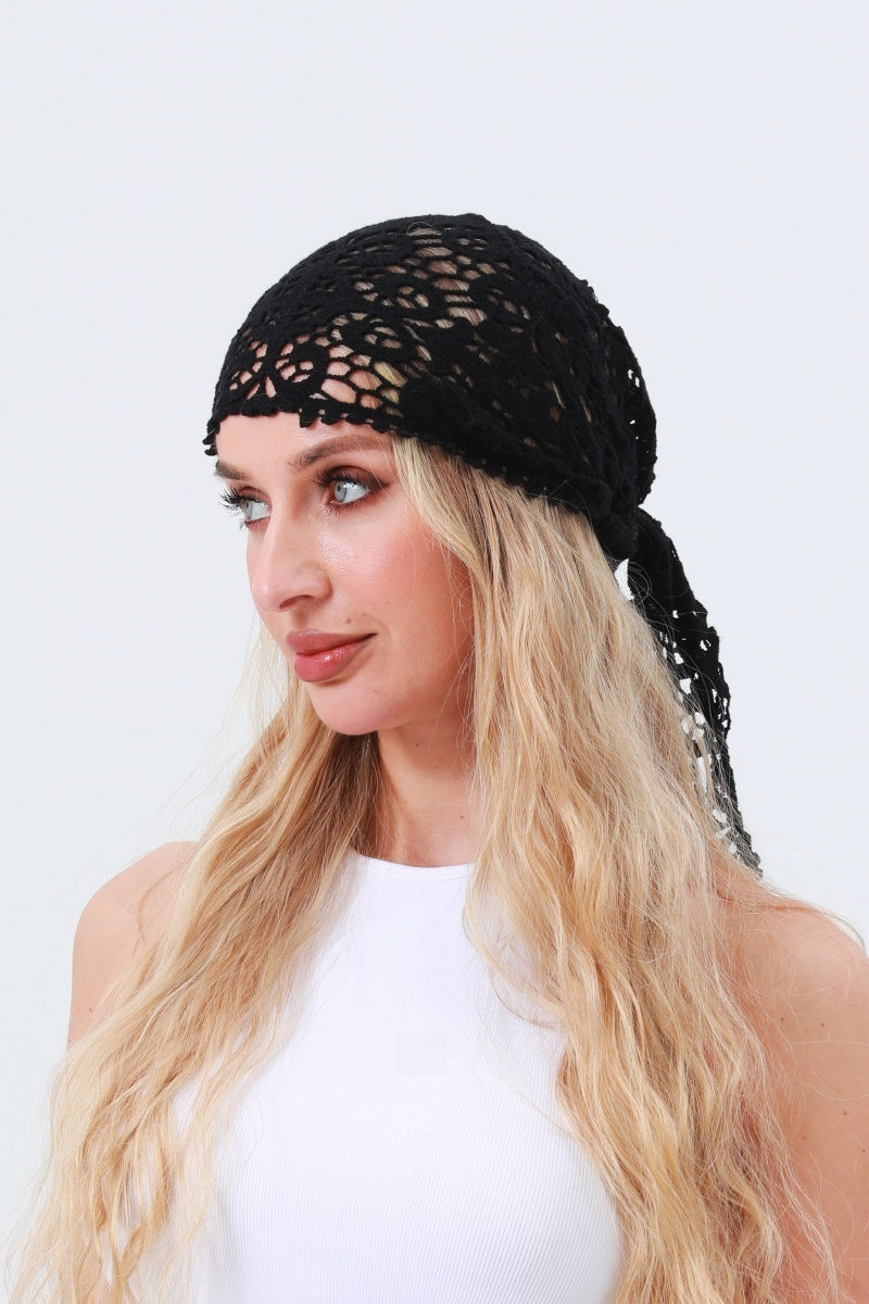 Crochet Embroidered Bandana Shawl – Soft Cotton Summer Wrap 🌼 Leto Collection