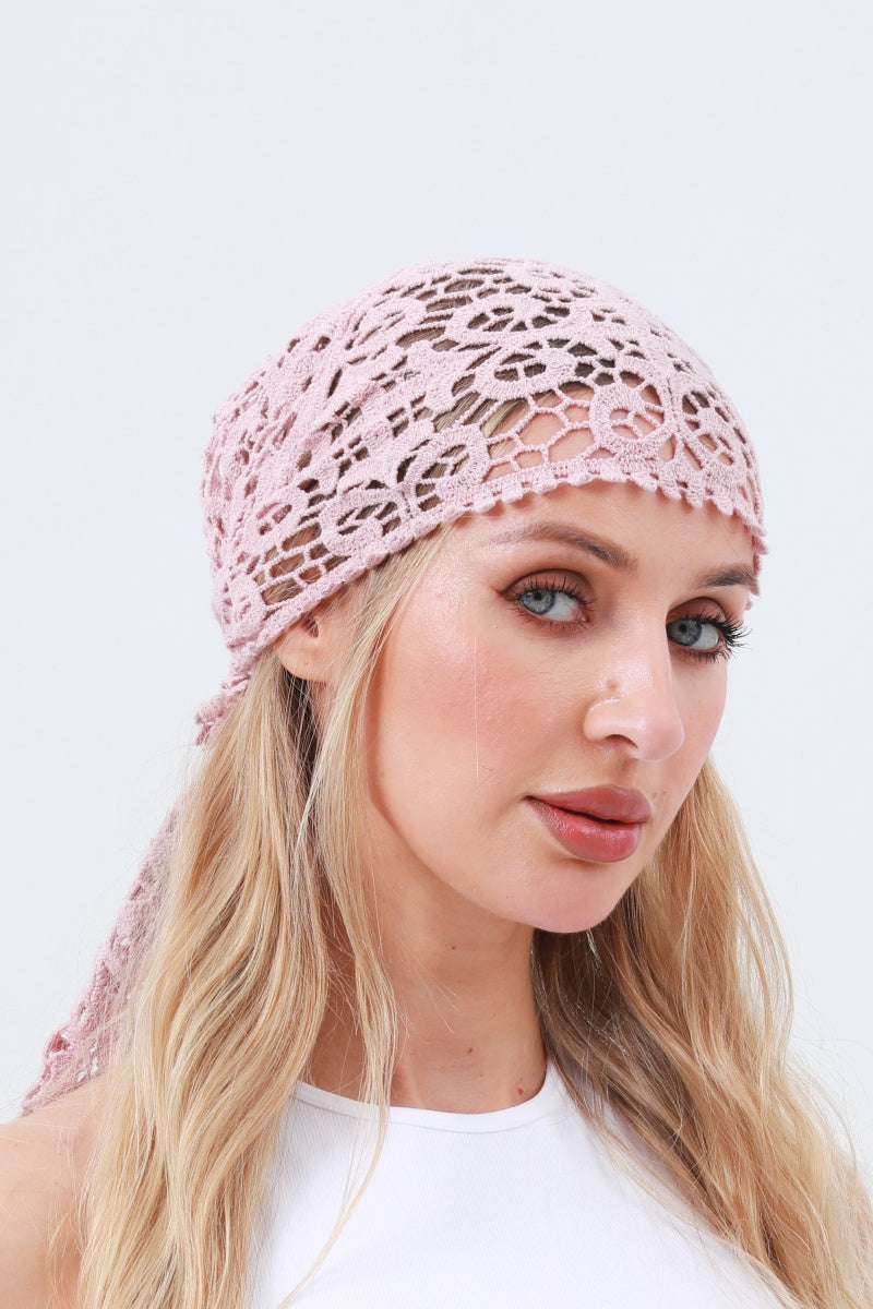 Crochet Embroidered Bandana Shawl – Soft Cotton Summer Wrap 🌼 Leto Collection