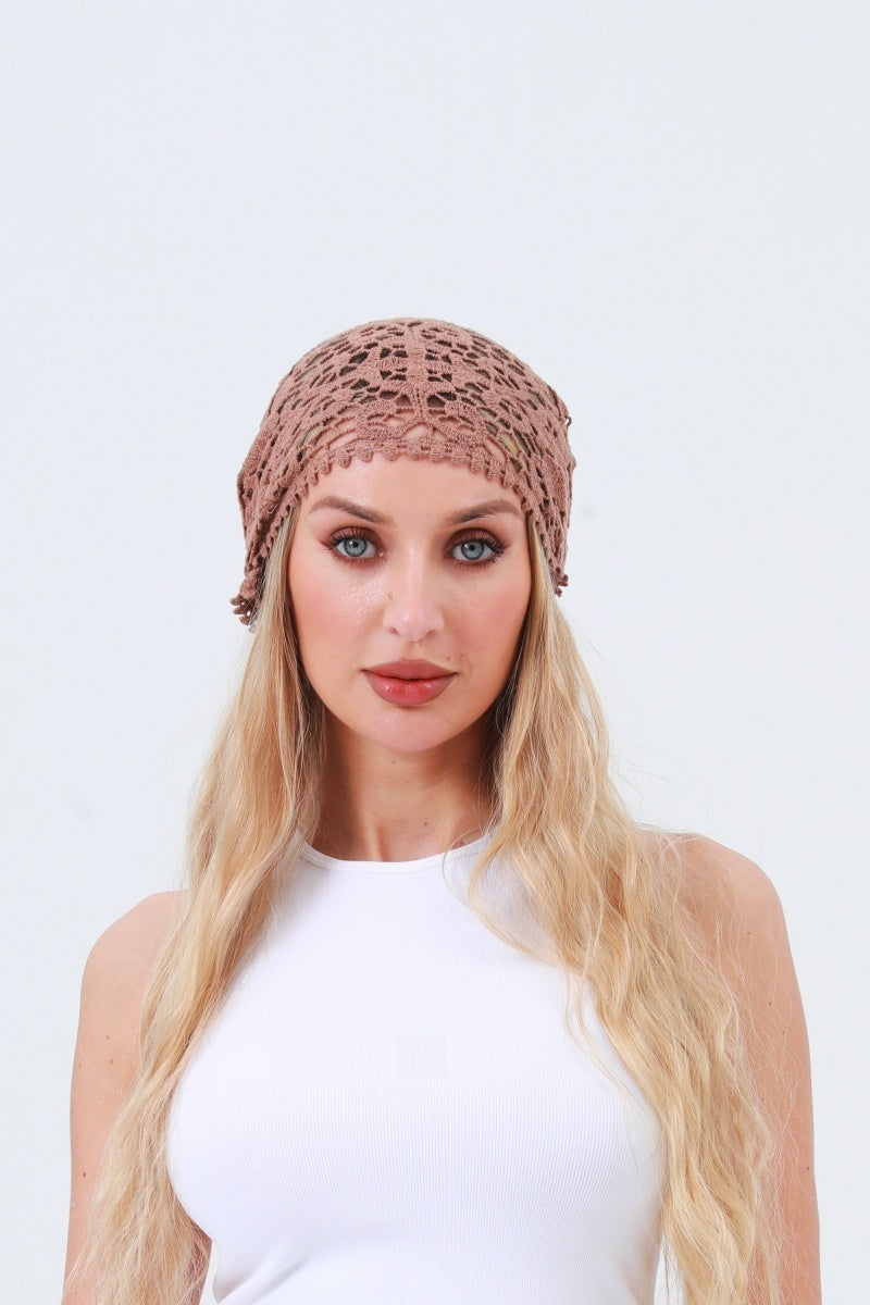 Crochet Embroidered Bandana Shawl – Soft Cotton Summer Wrap 🌼 Leto Collection