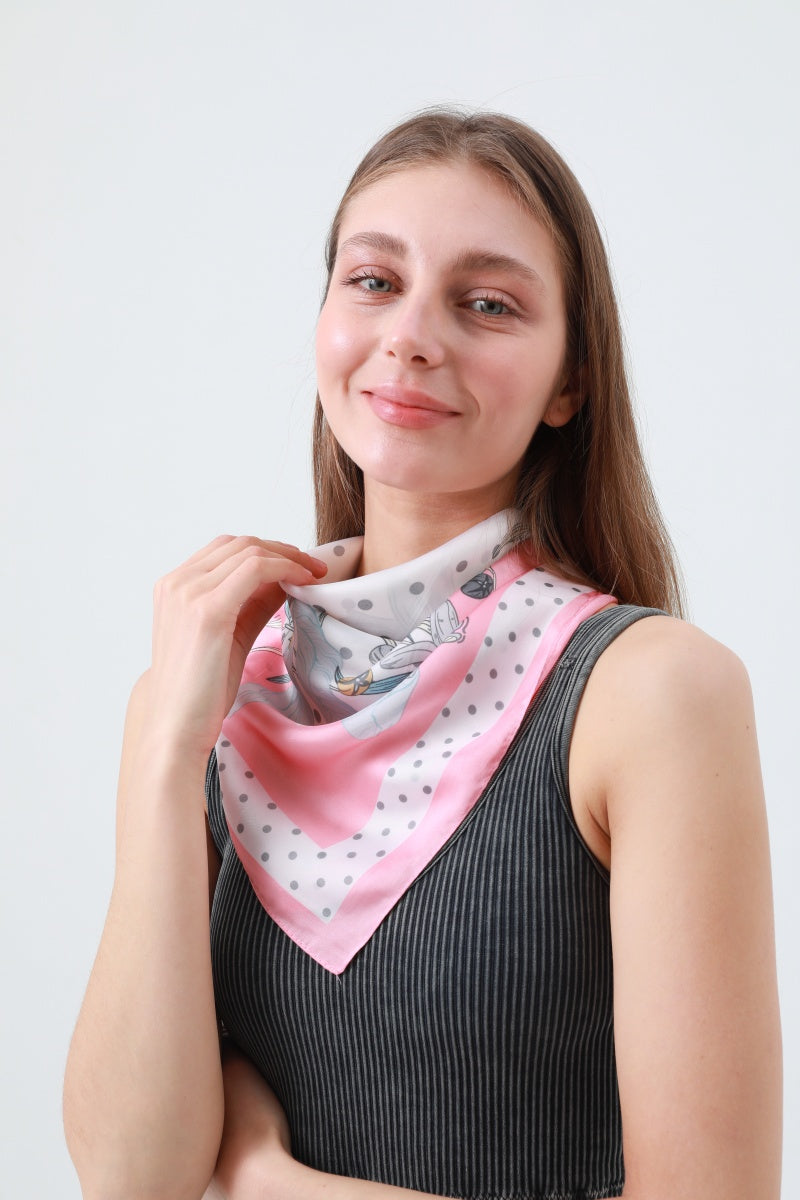 Delicate Bellflower Print Bandana – Square Style Neckwear 🔔🧣 Leto Collection
