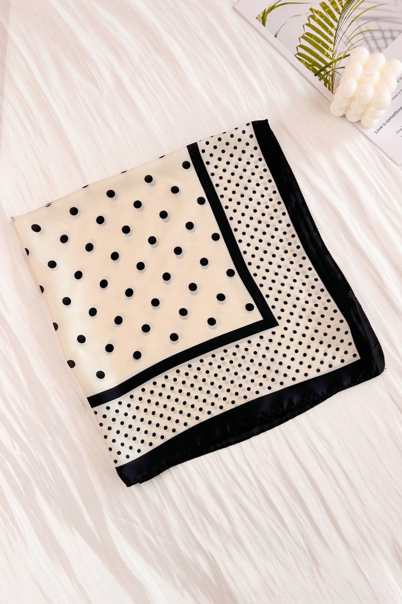 Polka Dot Scarf with Contrast Border - Summer Staple Accessory ⚫⚪ Leto Collection