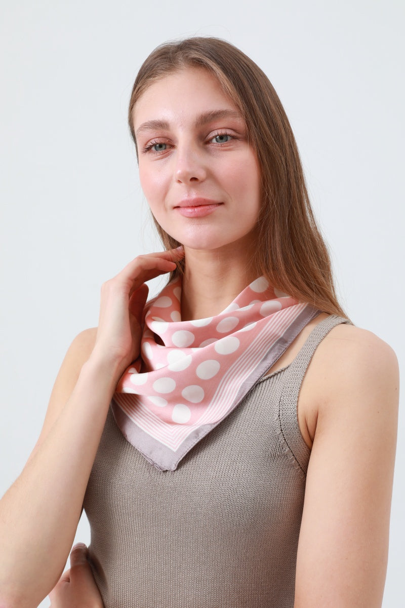 Oversized White Dots & Linear Print Scarf – Fresh Summer Bandana ⚪〰️ Leto Collection