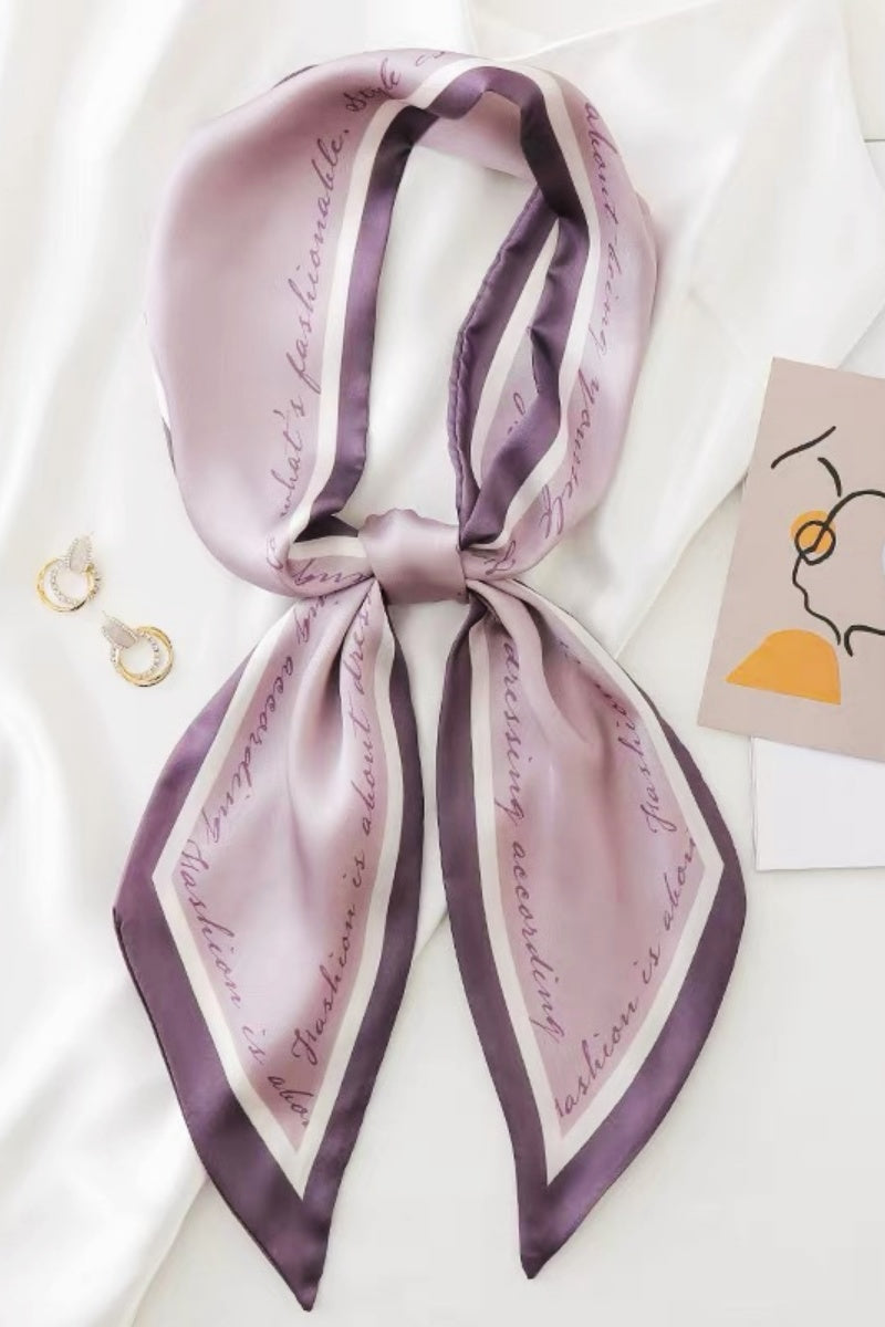 Words to Wear: Fashion Quote Print Satin Silky Scarf - leto-collection