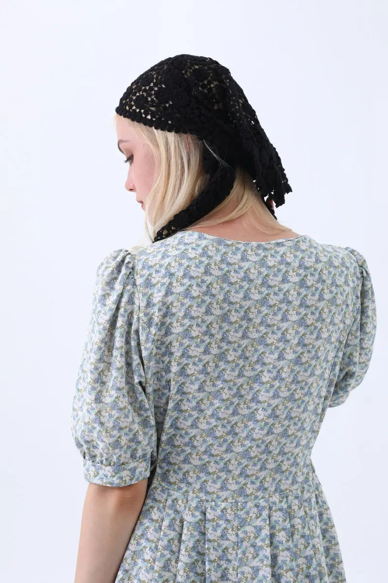Boho Crochet Lace Head Scarf – Lightweight Floral Knit Headband Leto Collection