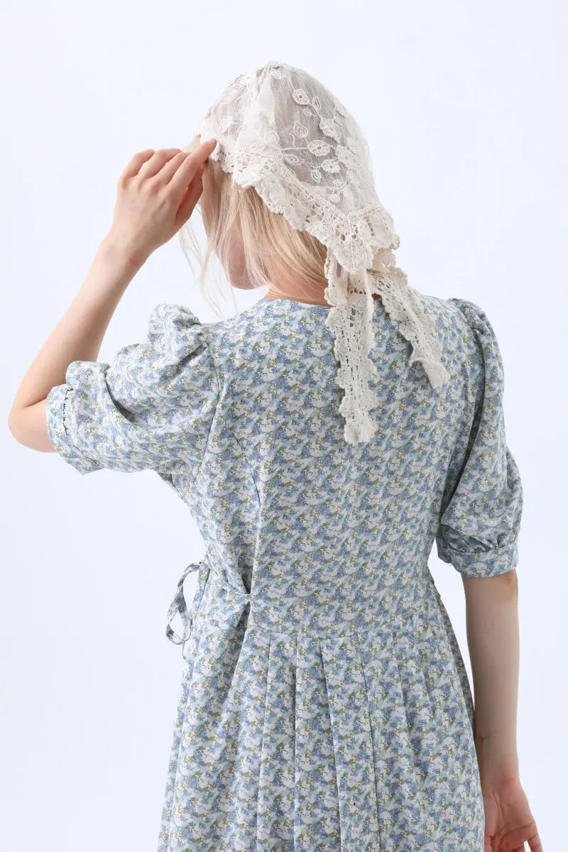 Sheer Floral Embroidered Lace Head Wrap – Romantic Mesh Hair Bandana Leto Collection