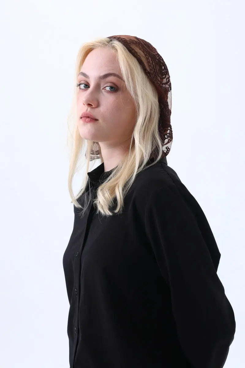 Boho Sheer Lace Headscarf – Retro Embroidered Triangle Hair Scarf for Women Leto Collection