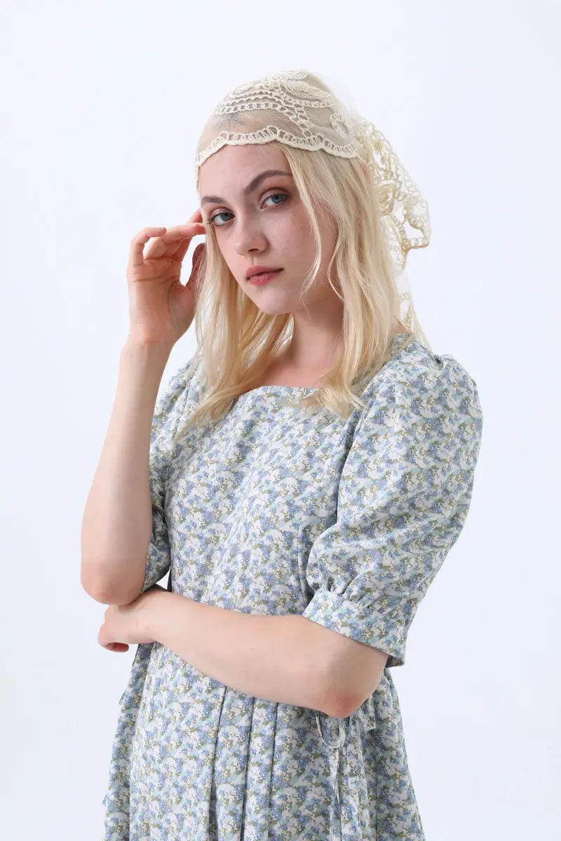 Boho Sheer Lace Headscarf – Retro Embroidered Triangle Hair Scarf for Women Leto Collection