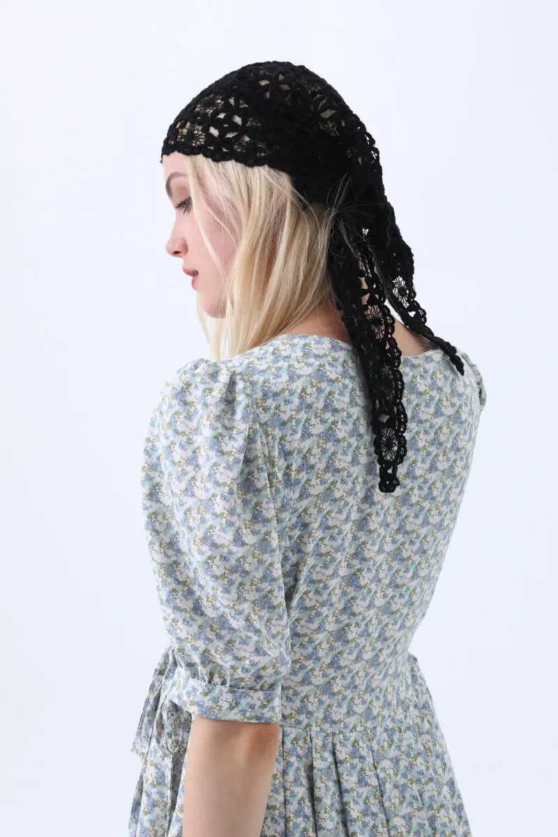 Hollow Out Floral Knit Crochet Scarf – Lightweight Lace Head Wrap for Women Leto Collection