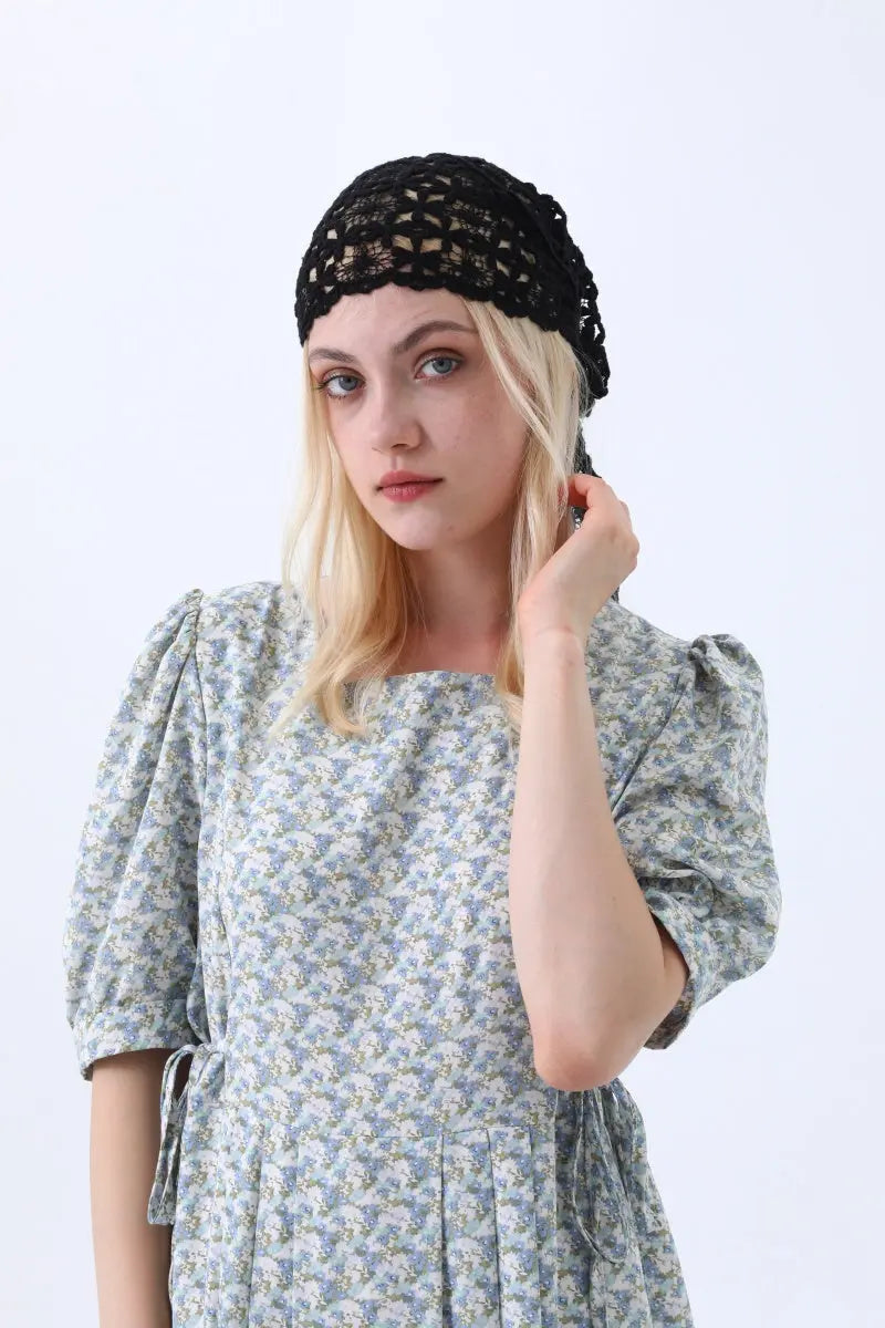 Hollow Out Floral Knit Crochet Scarf – Lightweight Lace Head Wrap for Women Leto Collection