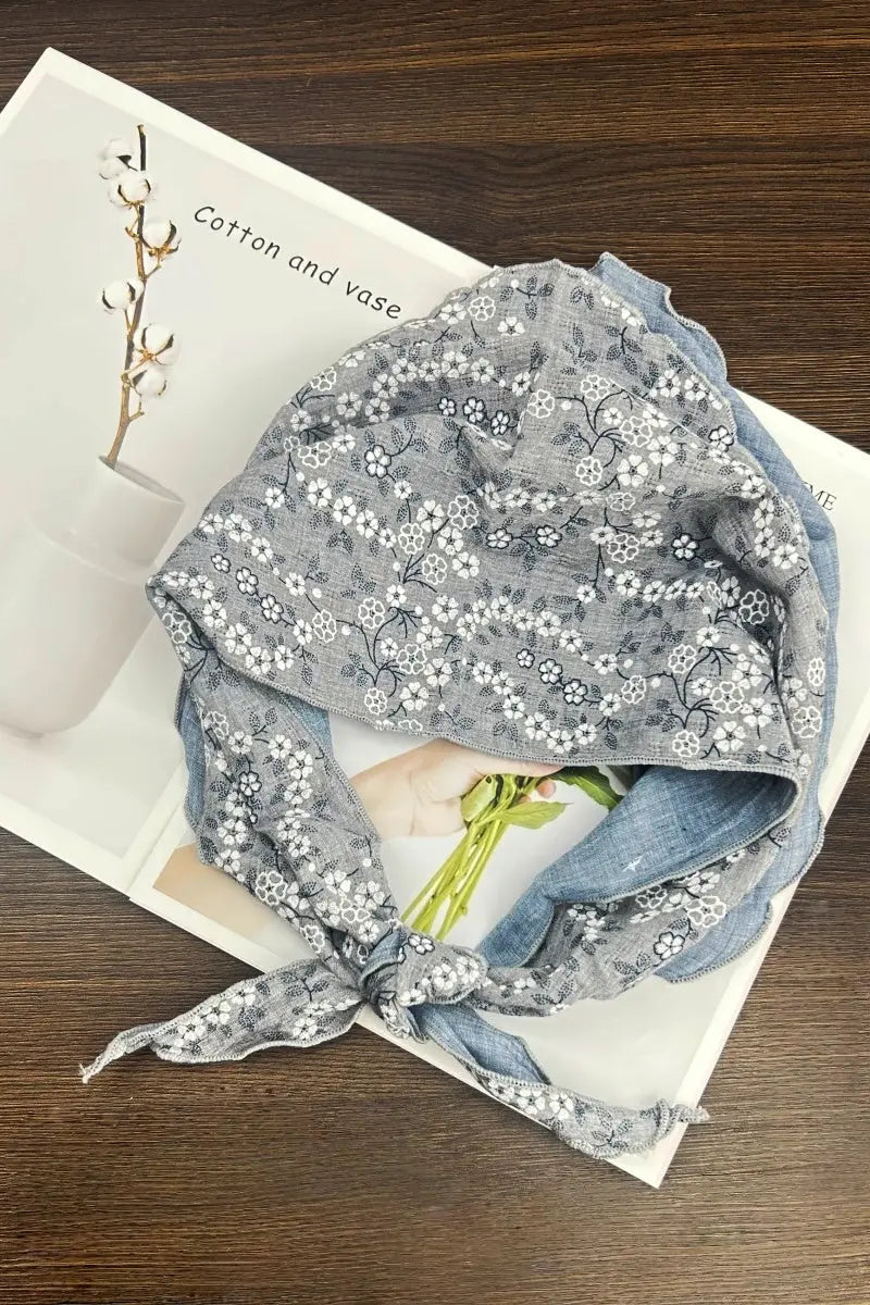 Floral Print Cotton Bandana Scarf – Versatile Head and Neck Accessory for Women Leto Collection