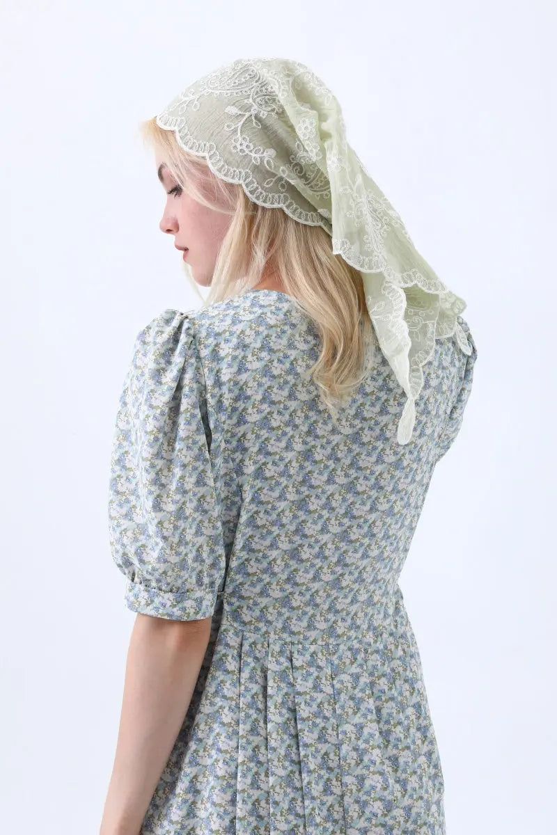 Boho Floral Embroidered Triangle Headscarf – Lightweight Casual Scarf Leto Collection