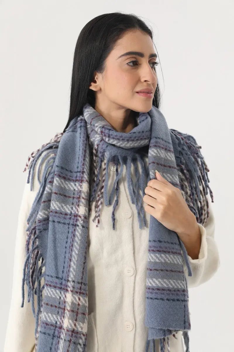 Vintage Plaid Tassel Women Warm Winter Neck Wrap Shawl 🧣🍂 leto-collection