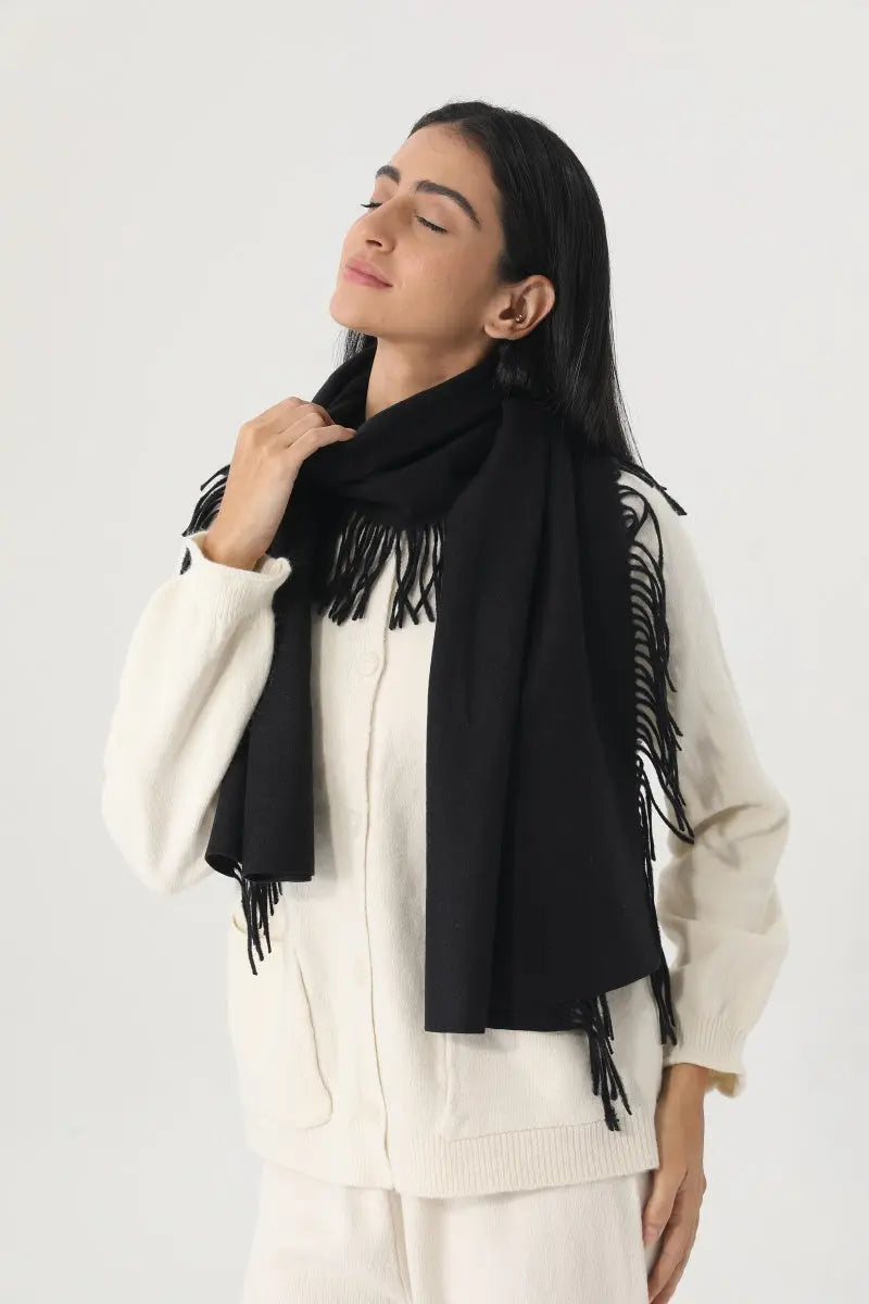 Solid Color Tassel Women Soft Thick Warm Winter Shawl 🧸🧣 Leto Collection