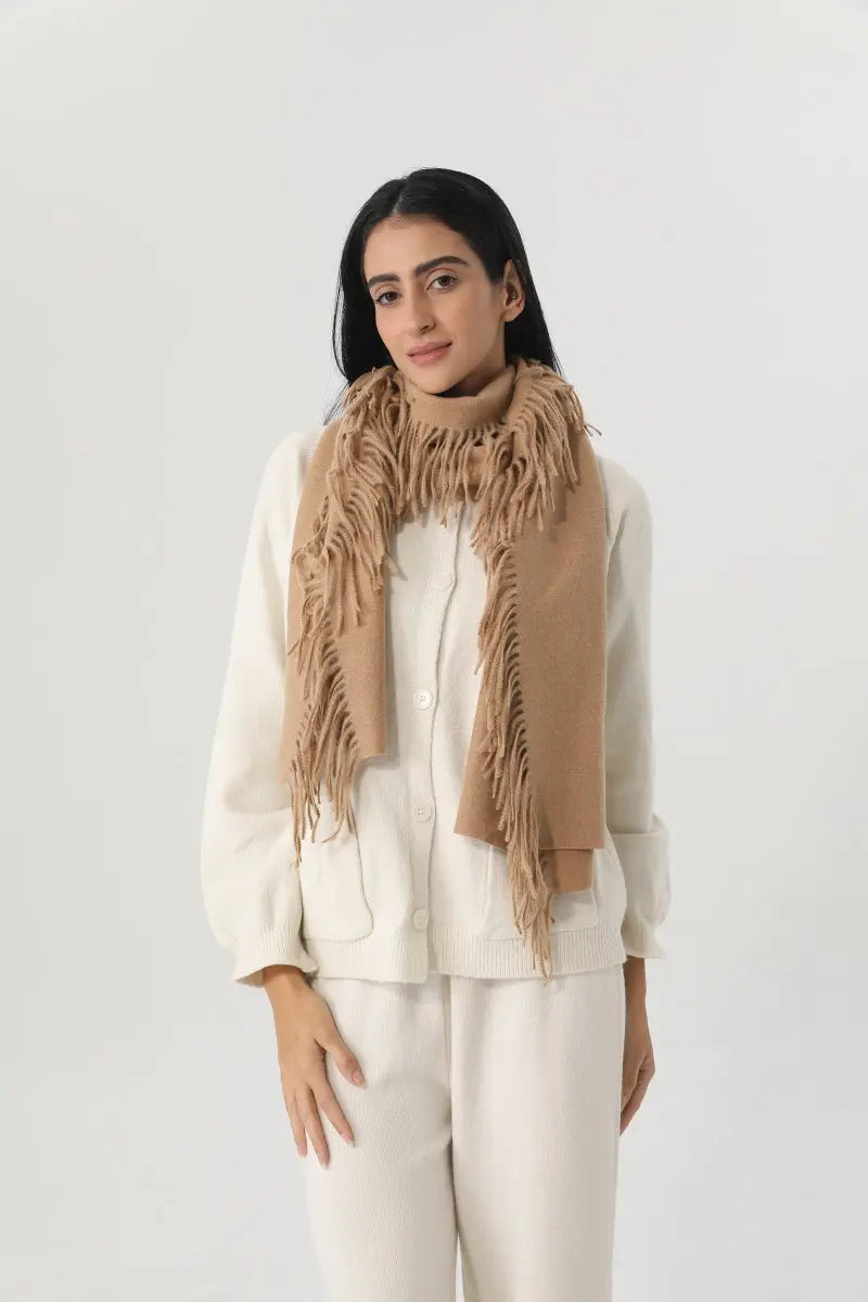 Solid Color Tassel Women Soft Thick Warm Winter Shawl 🧸🧣 Leto Collection