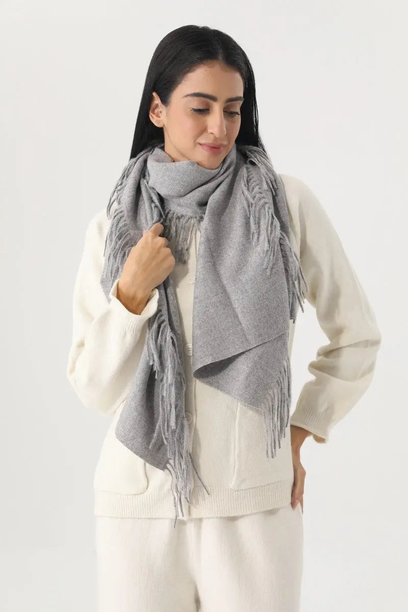 Solid Color Tassel Women Soft Thick Warm Winter Shawl 🧸🧣 Leto Collection