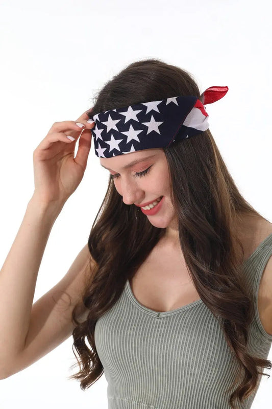USA Flag Bandana – Cotton Star Stripe Scarf Leto Collection