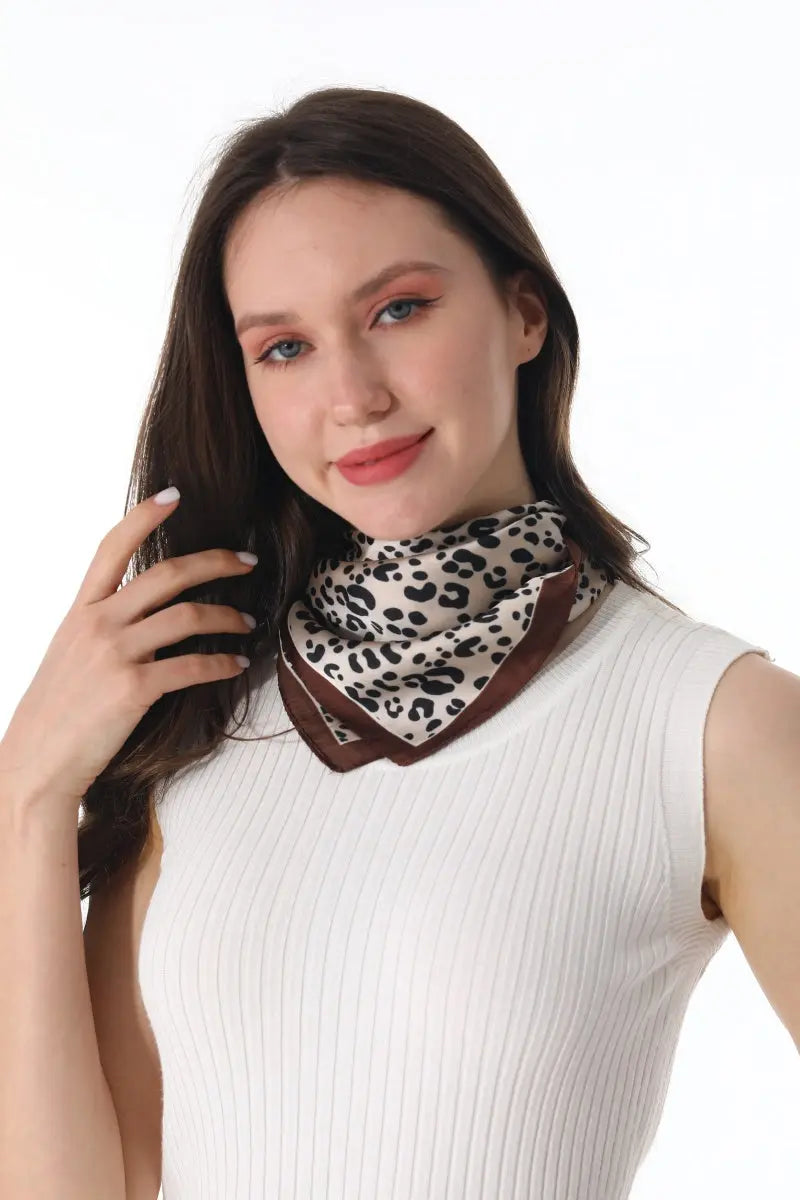 Trendy Leopard Print Women Multi-use Neck Bandana 🐆✨ Leto Collection