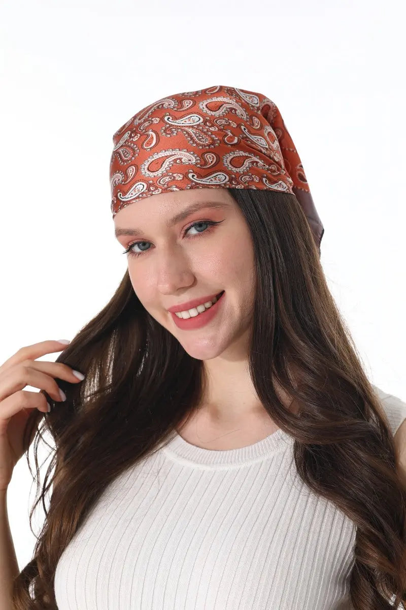 Retro Paisley Silky Square Scarf Versatile Women Neck Bandana 🌷✨ Leto Collection