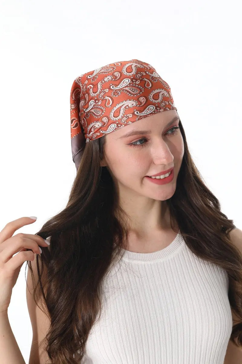 Retro Paisley Silky Square Scarf Versatile Women Neck Bandana 🌷✨ Leto Collection