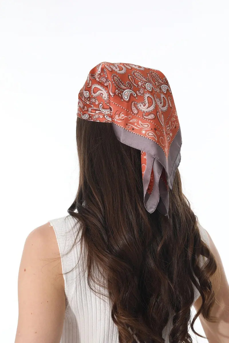 Retro Paisley Silky Square Scarf Versatile Women Neck Bandana 🌷✨ Leto Collection