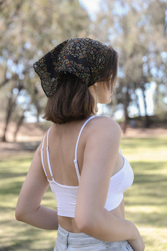 Soft Cotton Floral Foliage Bandana Boho Clothing and Accessories