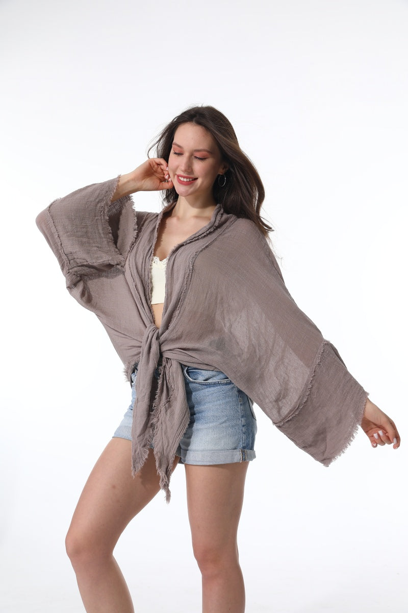 Flounce Sleeve Kimono Wrap Leto Collection