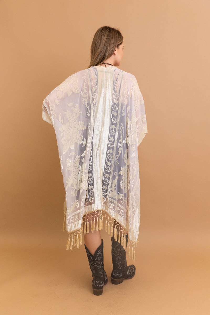 Lush Velvet Mesh Tapestry Kimono Leto Collection
