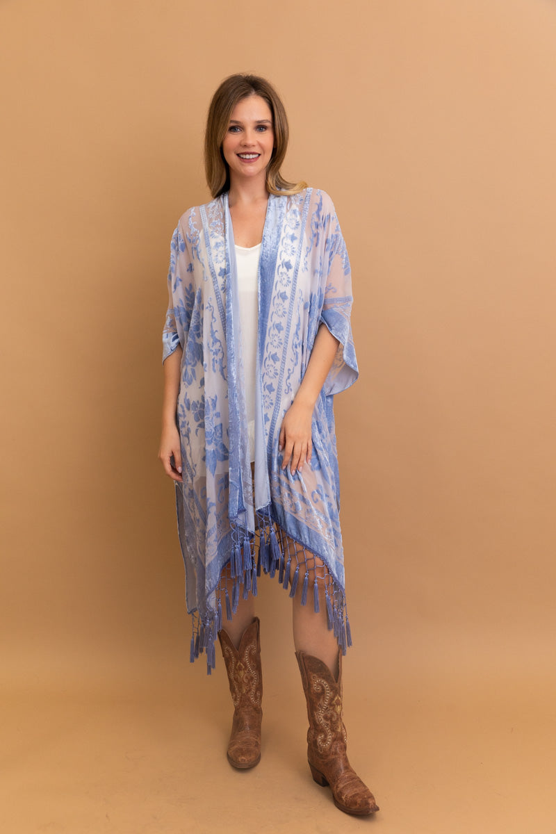 Lush Velvet Mesh Tapestry Kimono Leto Collection