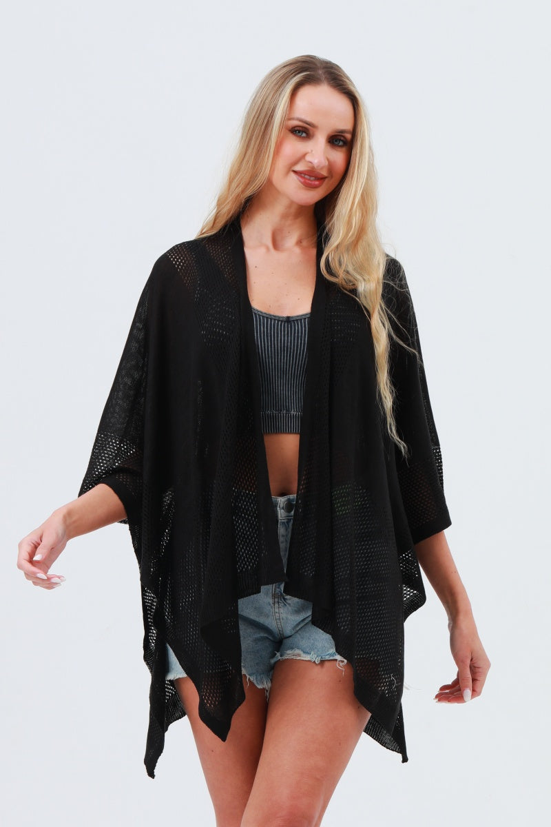 Oversized Mesh Knit Kimono – Lightweight & Airy Cover-Up 🌬️🧥 Leto Collection