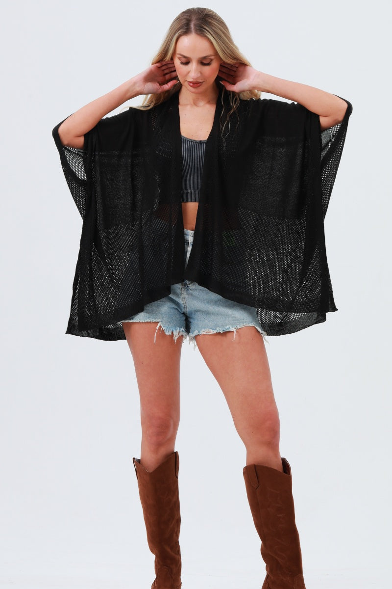 Oversized Mesh Knit Kimono – Lightweight & Airy Cover-Up 🌬️🧥 Leto Collection