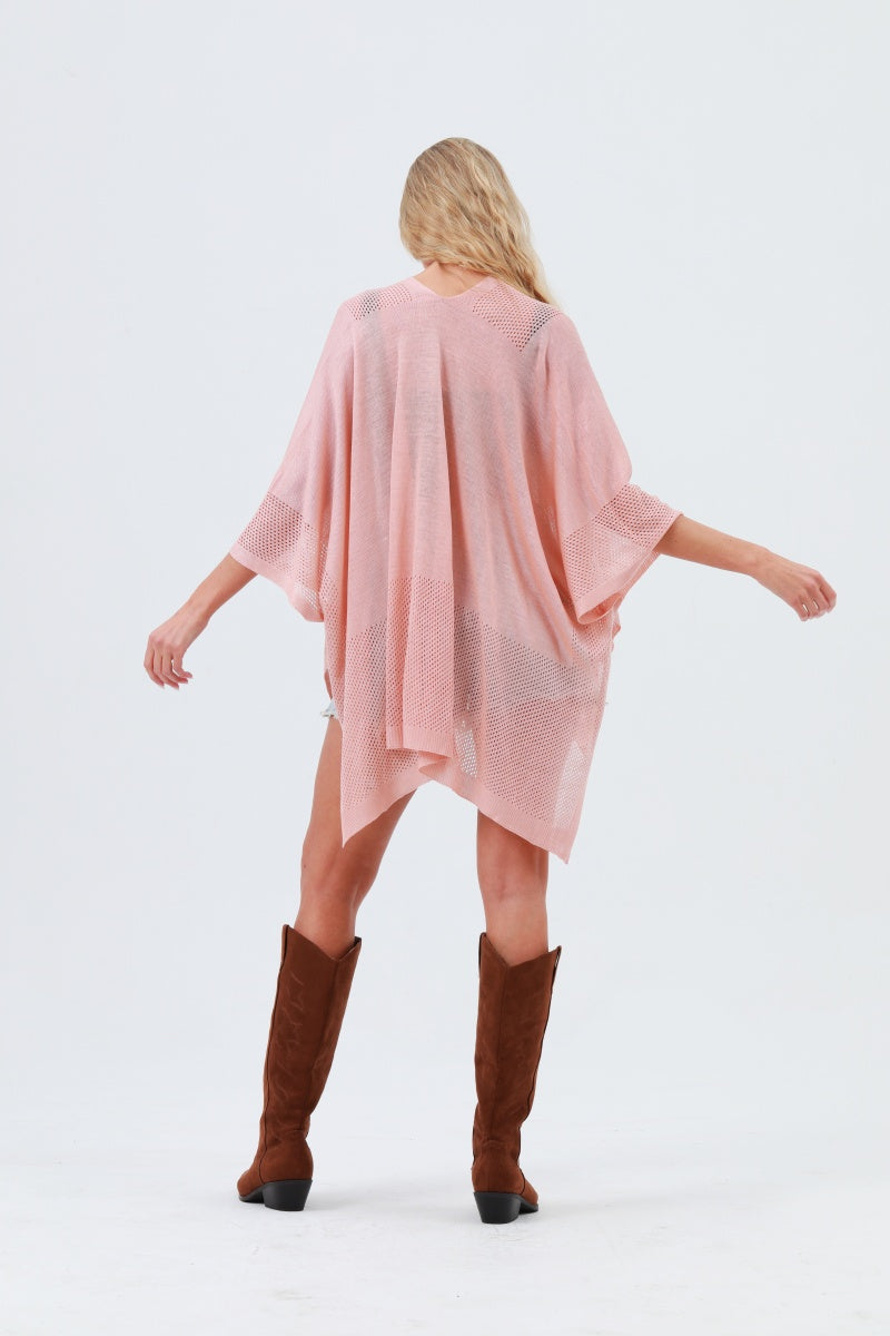 Oversized Mesh Knit Kimono – Lightweight & Airy Cover-Up 🌬️🧥 Leto Collection