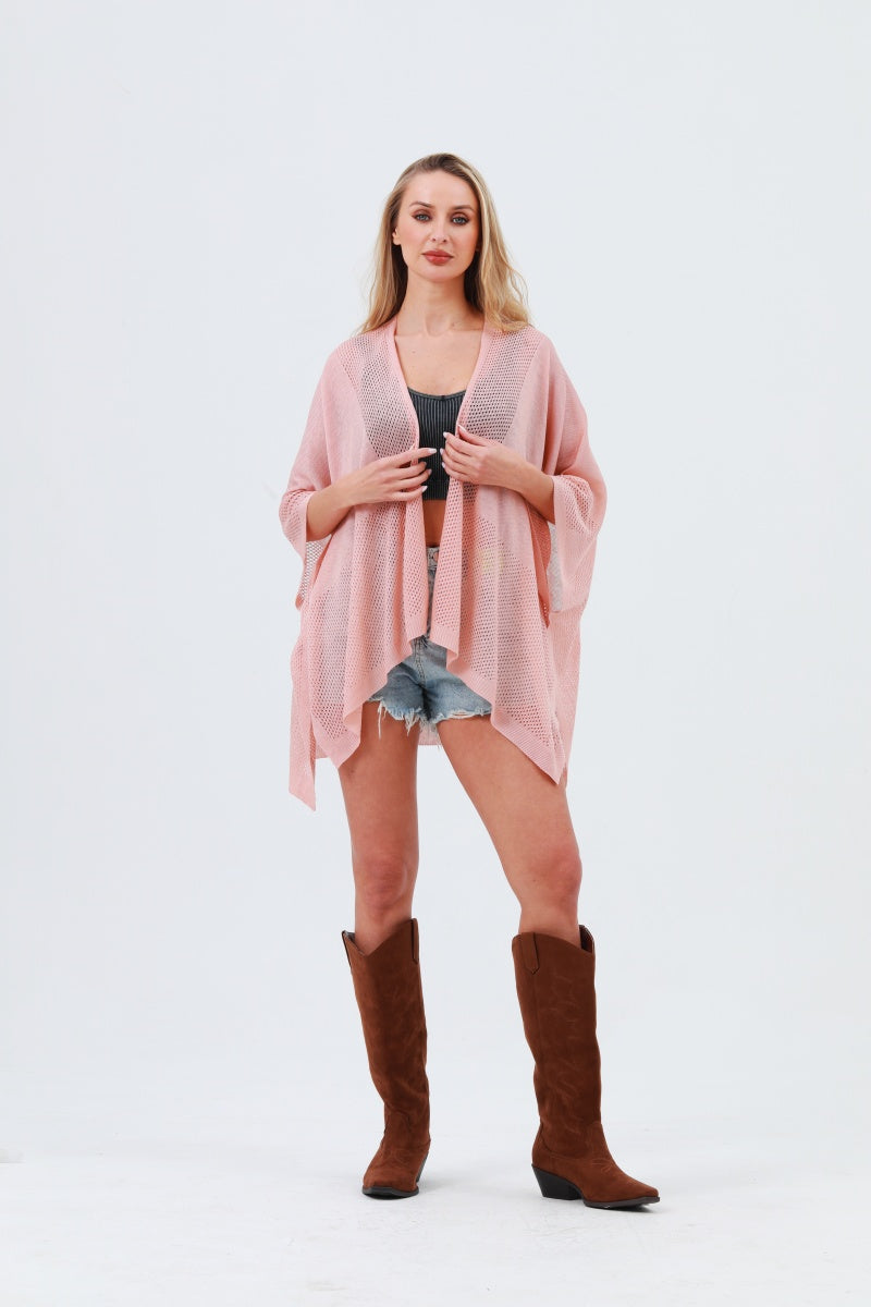 Oversized Mesh Knit Kimono – Lightweight & Airy Cover-Up 🌬️🧥 Leto Collection
