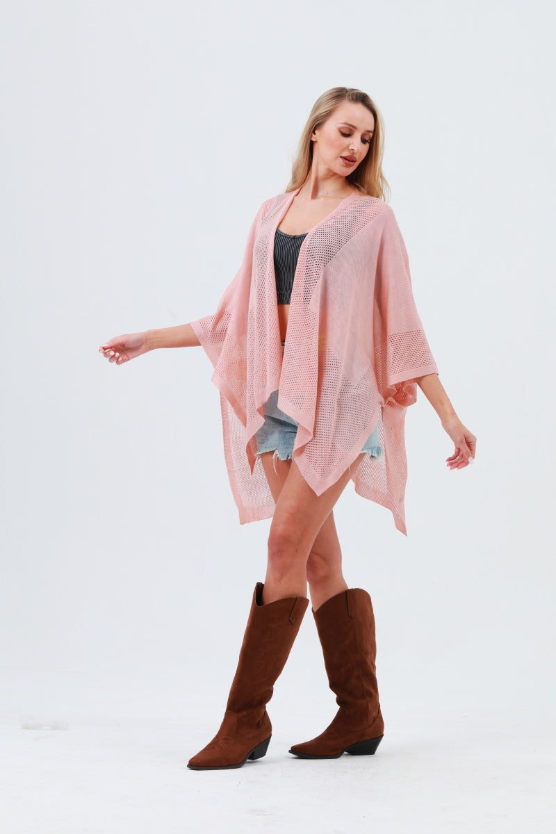 Oversized Mesh Knit Kimono – Lightweight & Airy Cover-Up 🌬️🧥 Leto Collection