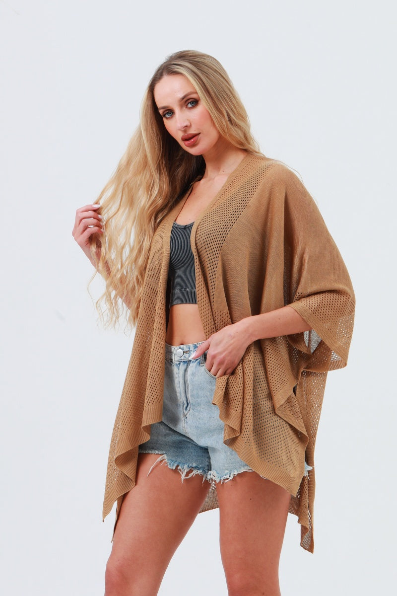 Oversized Mesh Knit Kimono – Lightweight & Airy Cover-Up 🌬️🧥 Leto Collection