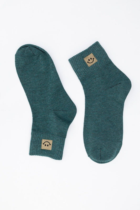 Happy Feet Embroidered Smiley Socks 😊 Leto Collection