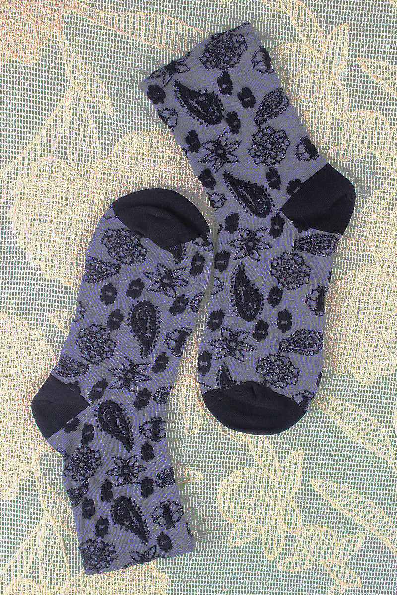 Cashew-Print Socks – Lightweight & Breathable Comfort 🌰🧦 Leto Collection