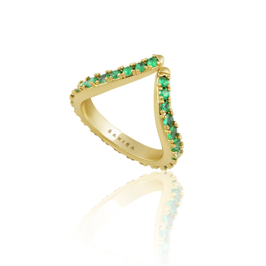 Alara Emerald Cz Ring — Soul Flow Apparel