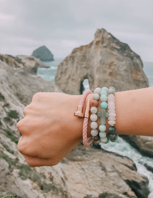 Amazonite Cross – Christian Stone Bracelet